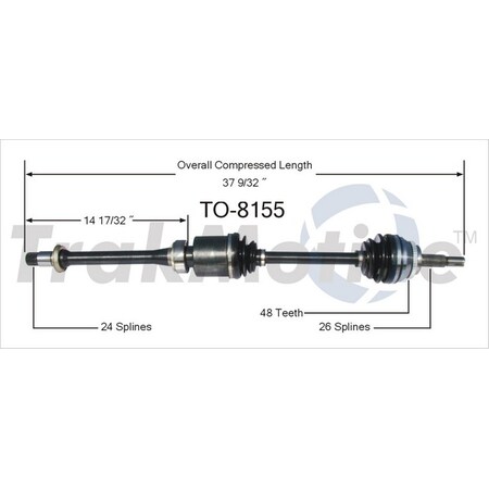 Surtrack Axle Cv Axle Shaft, To-8155 TO-8155